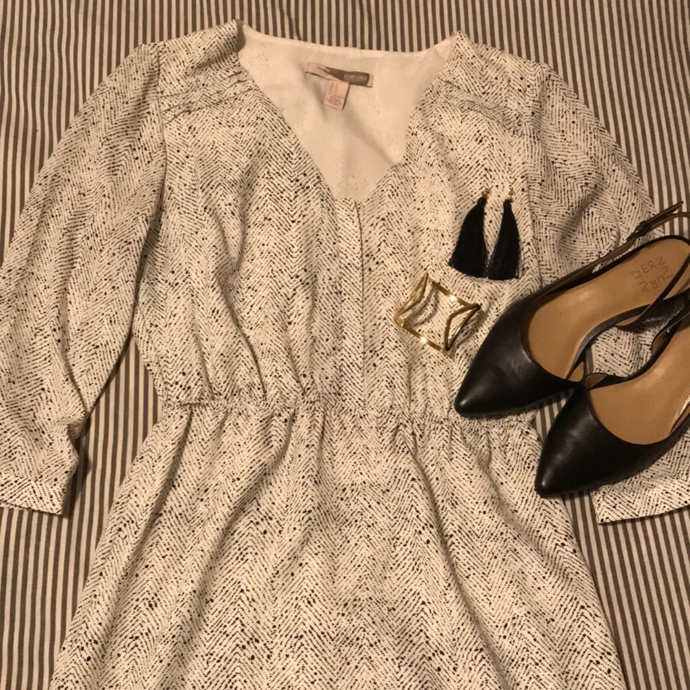 Forever 21 Dress 3/4 Sleeved Black & White